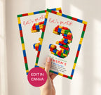 Lego 3 Birthday Invitation