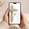 Baptism Invitation Video Phone Floral