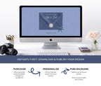 Modern Blue Beach Wedding Website with RSVP