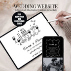 Whimsical Wedding Website with RSVP + Countdown Timer: Black and White