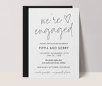 Minimalist Engagement Invitations - We're Engaged Heart