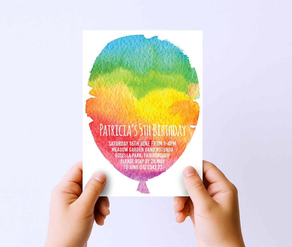 Rainbow Paints Birthday Invitation