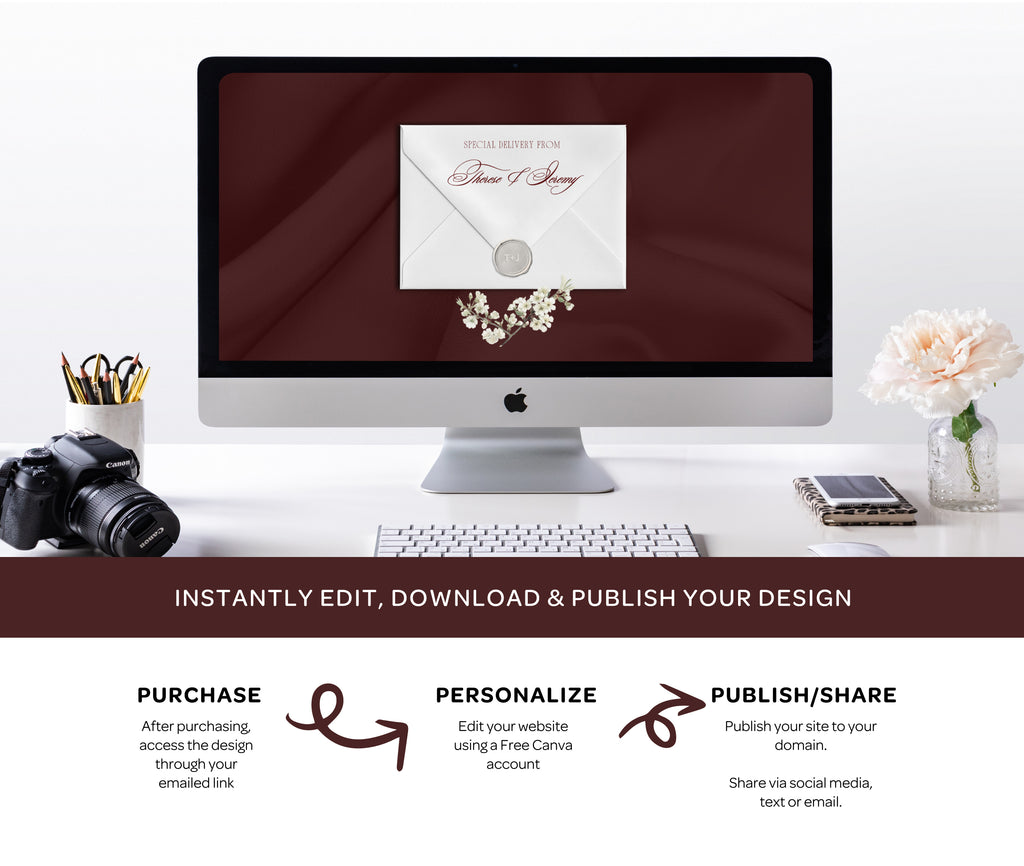 Burgundy Save the Date Website