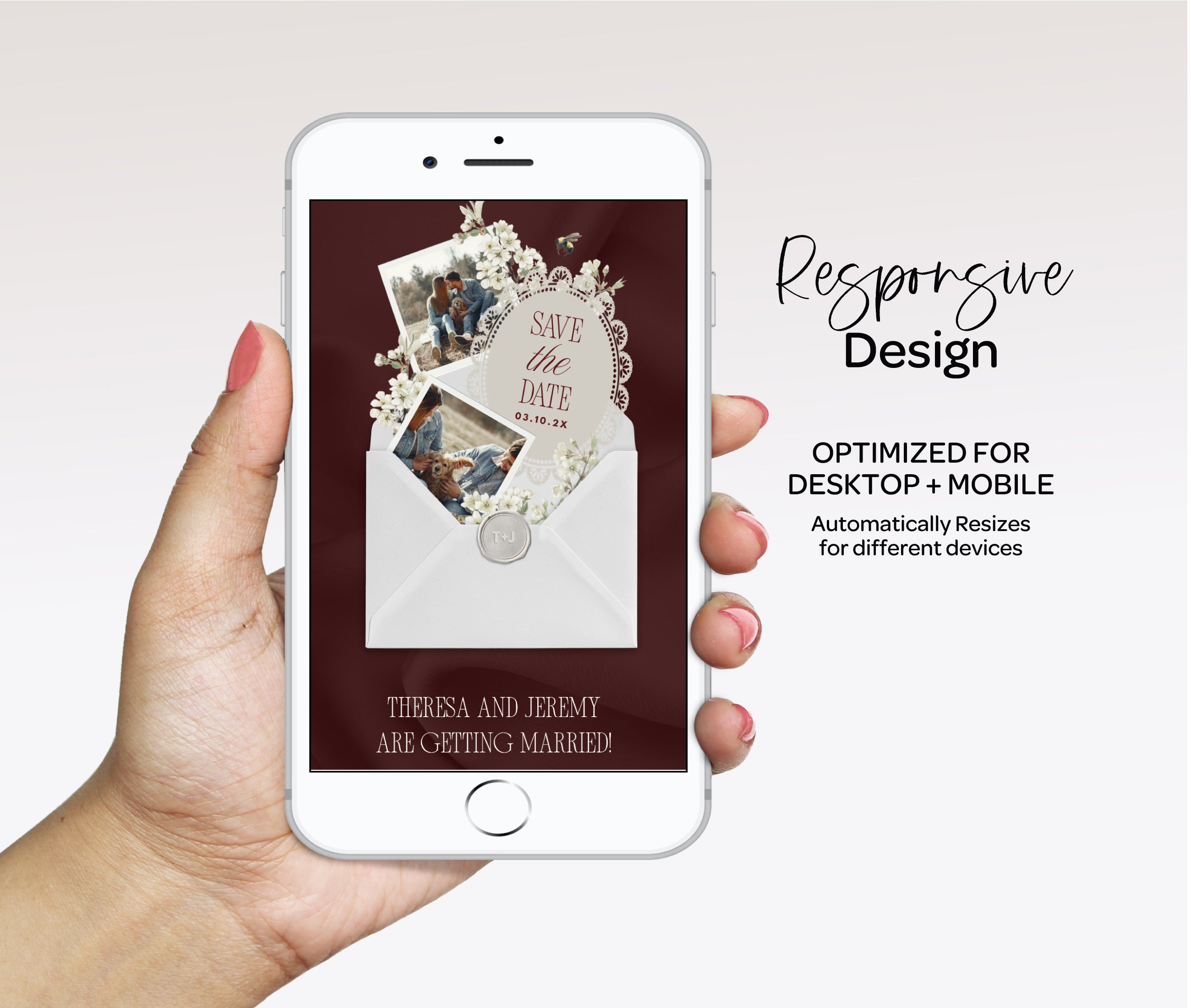 Burgundy Save the Date Website