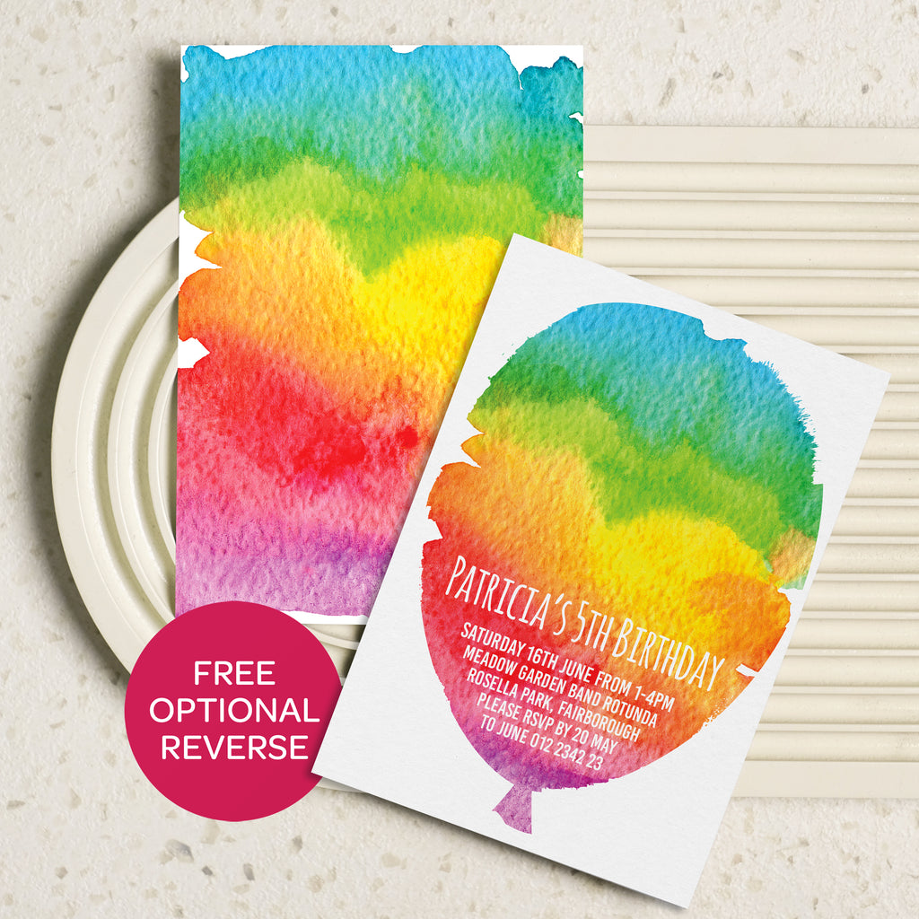 Rainbow Paints Birthday Invitation