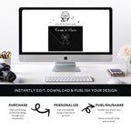 Whimsical Wedding Website with RSVP + Countdown Timer: Black and White