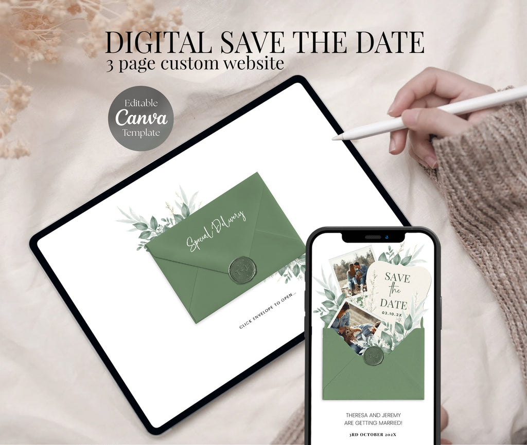 Greenery Save the Date Website