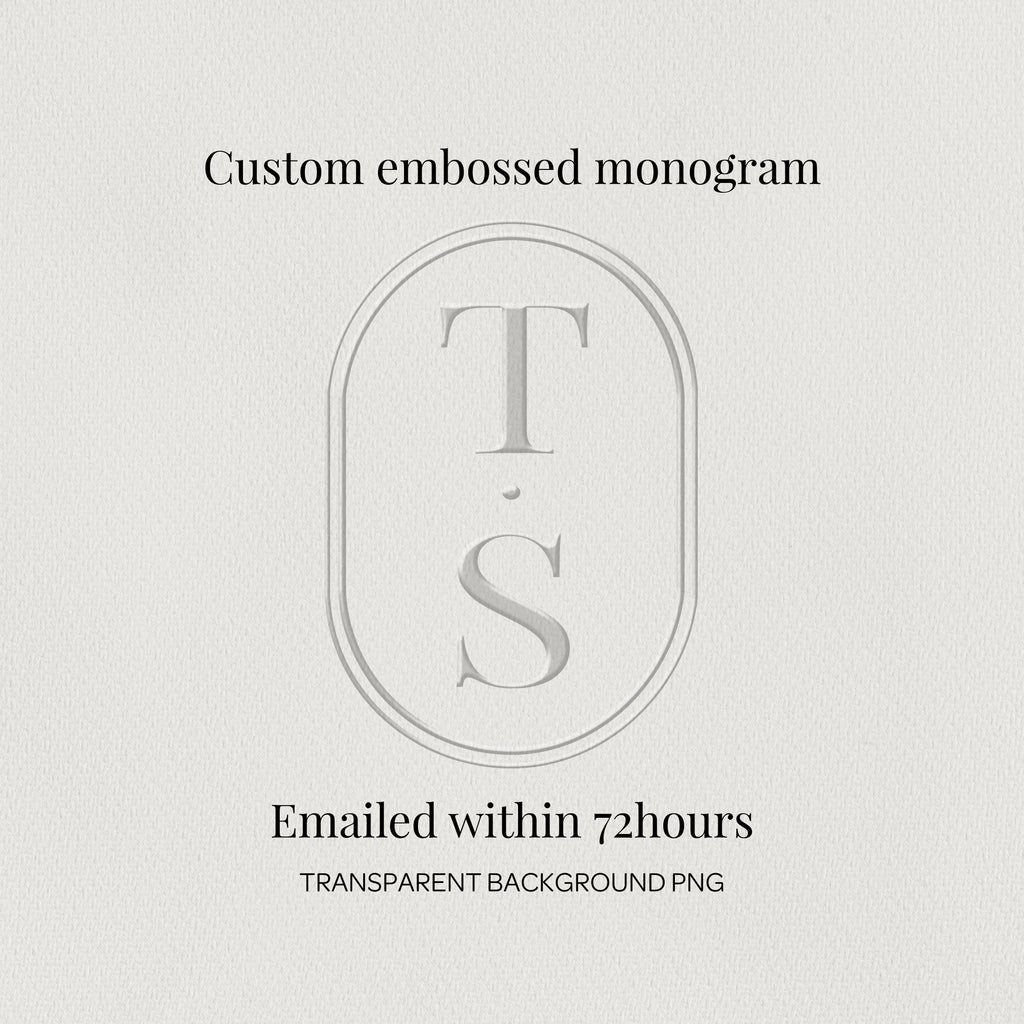 Embossed Monogram Wedding Website with RSVP - Ivory