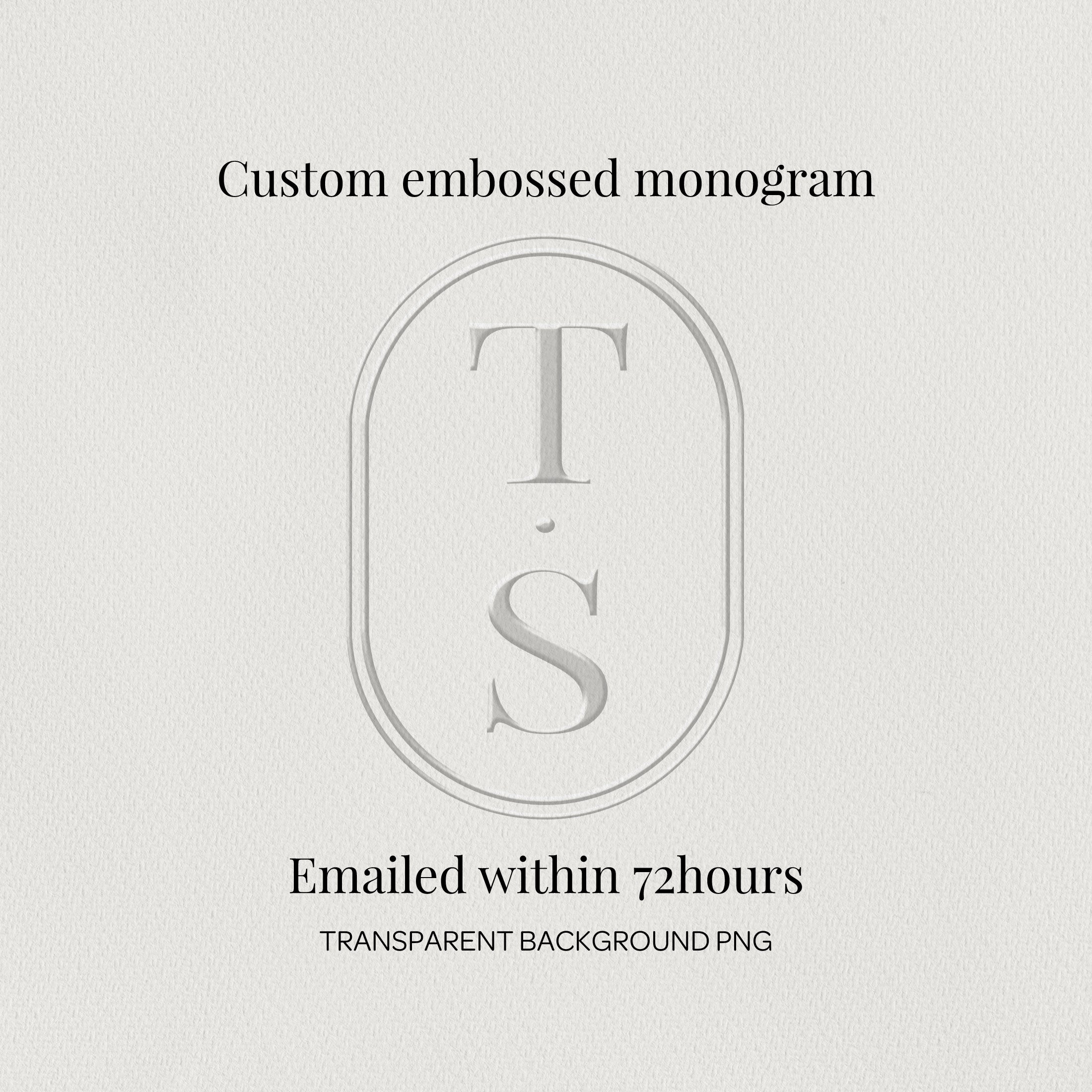 Embossed Monogram Wedding Website with RSVP - Ivory