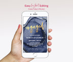 Gold + Navy Engagement Invitations - Golden Luxe Engaged