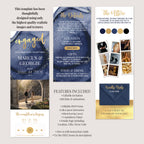 Engagement Invitation Phone with RSVP + Countdown Timer: Golden Luxe Blue