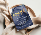 Gold + Navy Engagement Invitations - Golden Luxe Engaged
