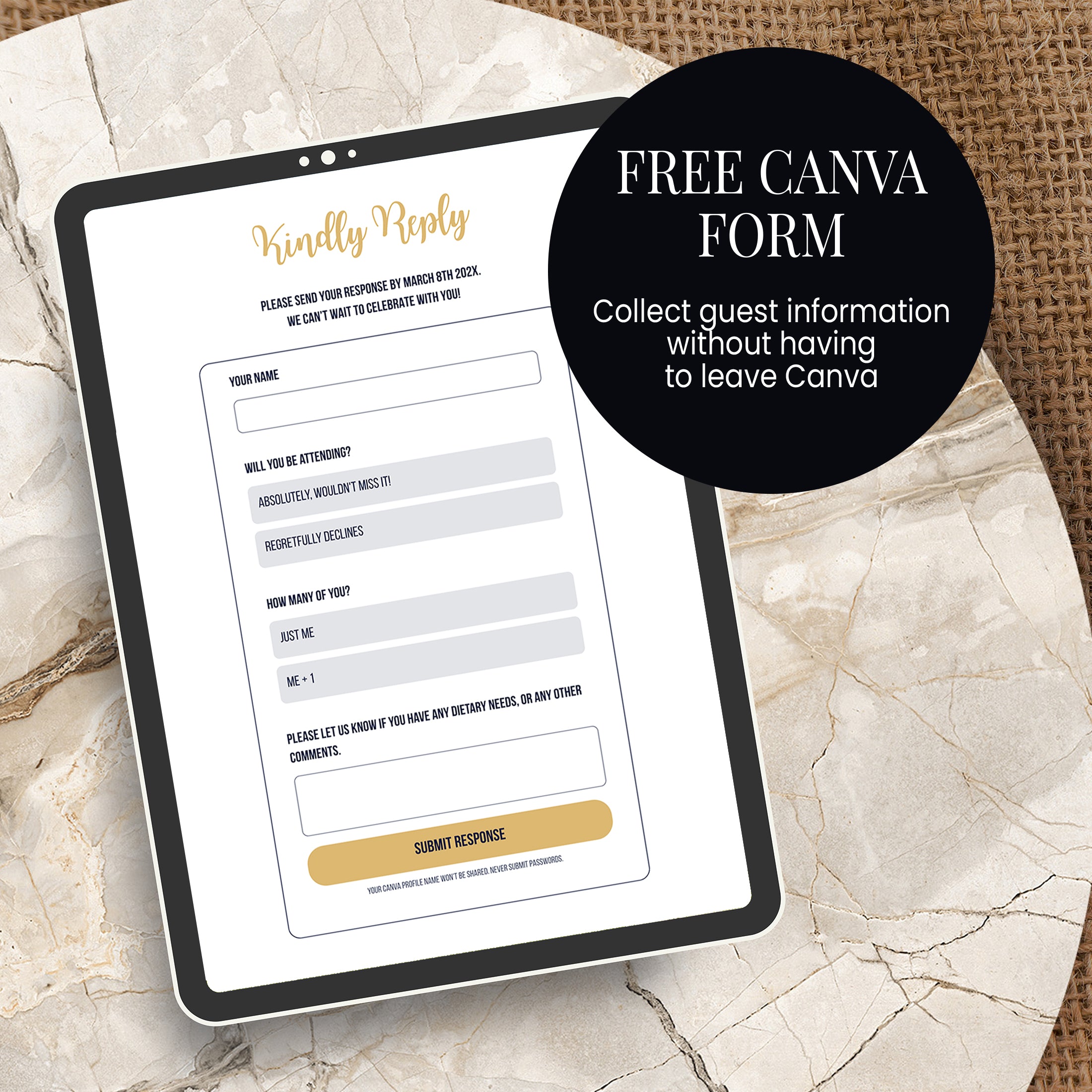 40th Birthday Phone Invitation with RSVP + Countdown Timer: Golden Luxe Blue