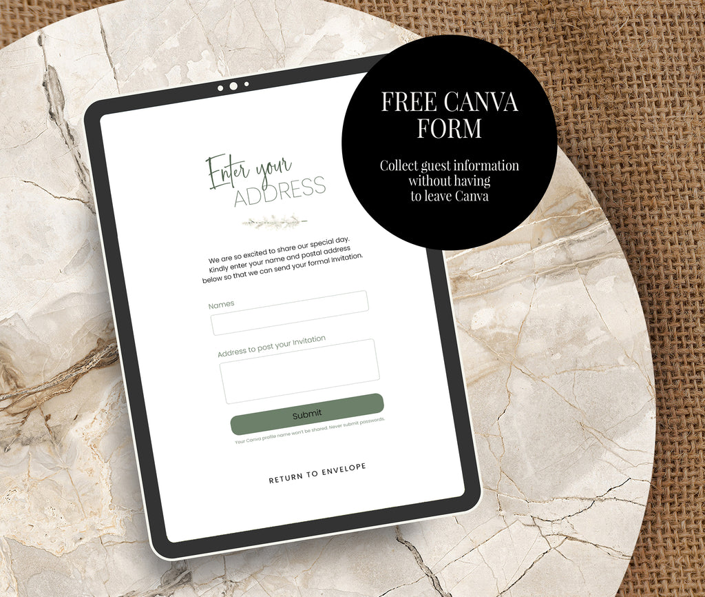 Greenery Save the Date Website