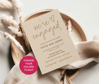 Minimalist Engagement Invitations - We're Engaged Heart
