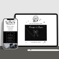 Whimsical Wedding Website with RSVP + Countdown Timer: Black and White