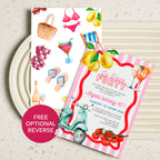La Dolce 40th Birthday Invitation: Italian Watercolor Illustrated Invite