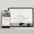 Embossed Monogram Wedding Website with RSVP - Ivory
