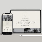 Embossed Monogram Wedding Website with RSVP - Ivory