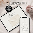 Embossed Monogram Wedding Website with RSVP - Ivory