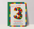 Lego 3 Birthday Invitation