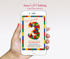 Lego 3 Birthday Invitation