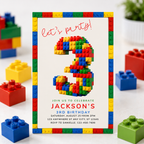 Lego 3 Birthday Invitation