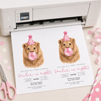 Kids Party Invitations: Cute Lion Blowing Bubbles - Pink