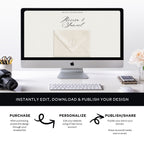 Embossed Monogram Wedding Website with RSVP - Ivory