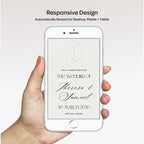 Embossed Monogram Wedding Website with RSVP - Ivory