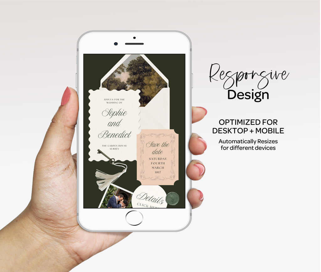 Wedding Website with RSVP - Old Money Green