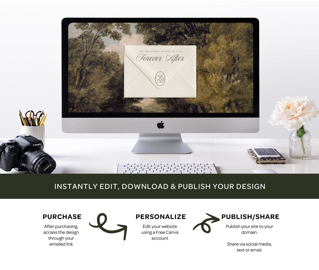 Wedding Website with RSVP - Old Money Green