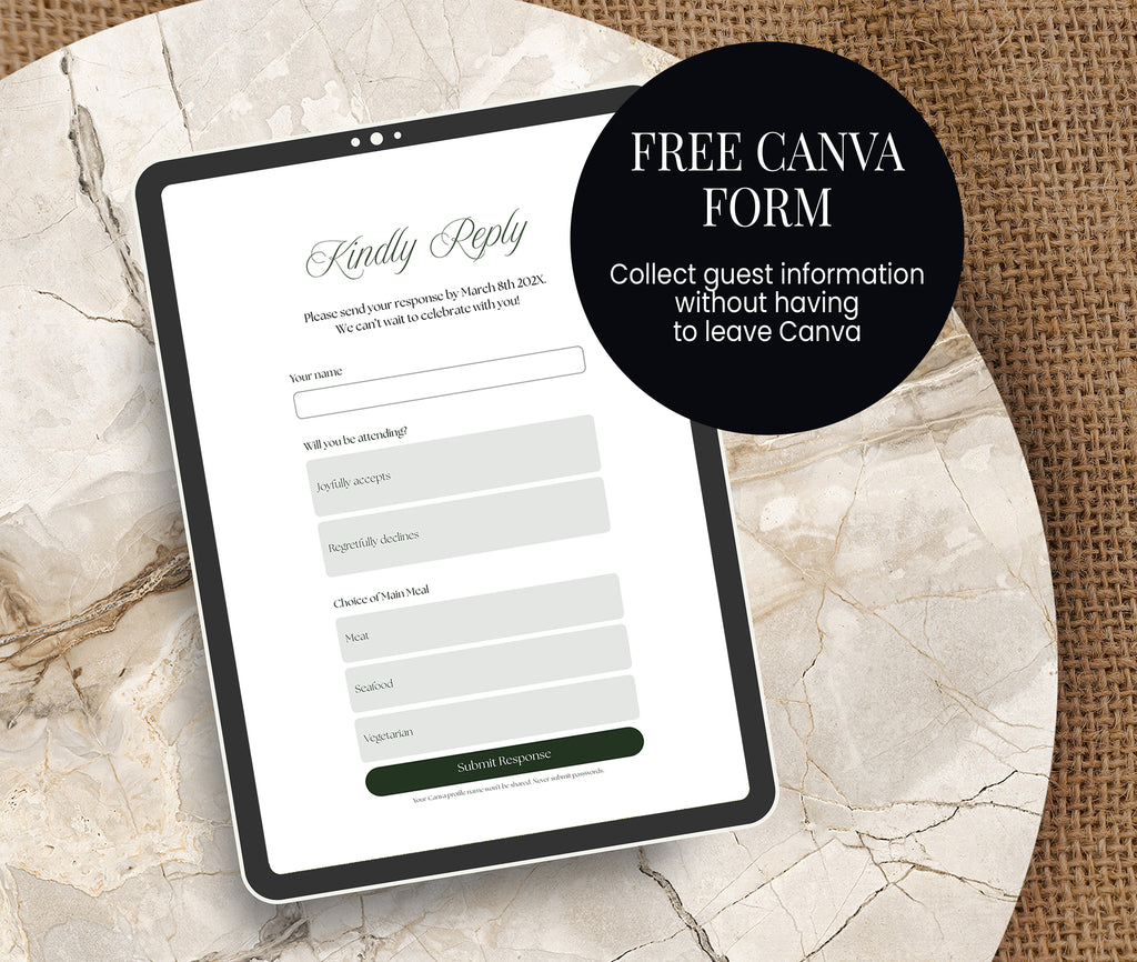 Wedding Website with RSVP - Old Money Green