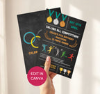 Olympics Birthday Invitations: Kids Backyard Games Sports Invite