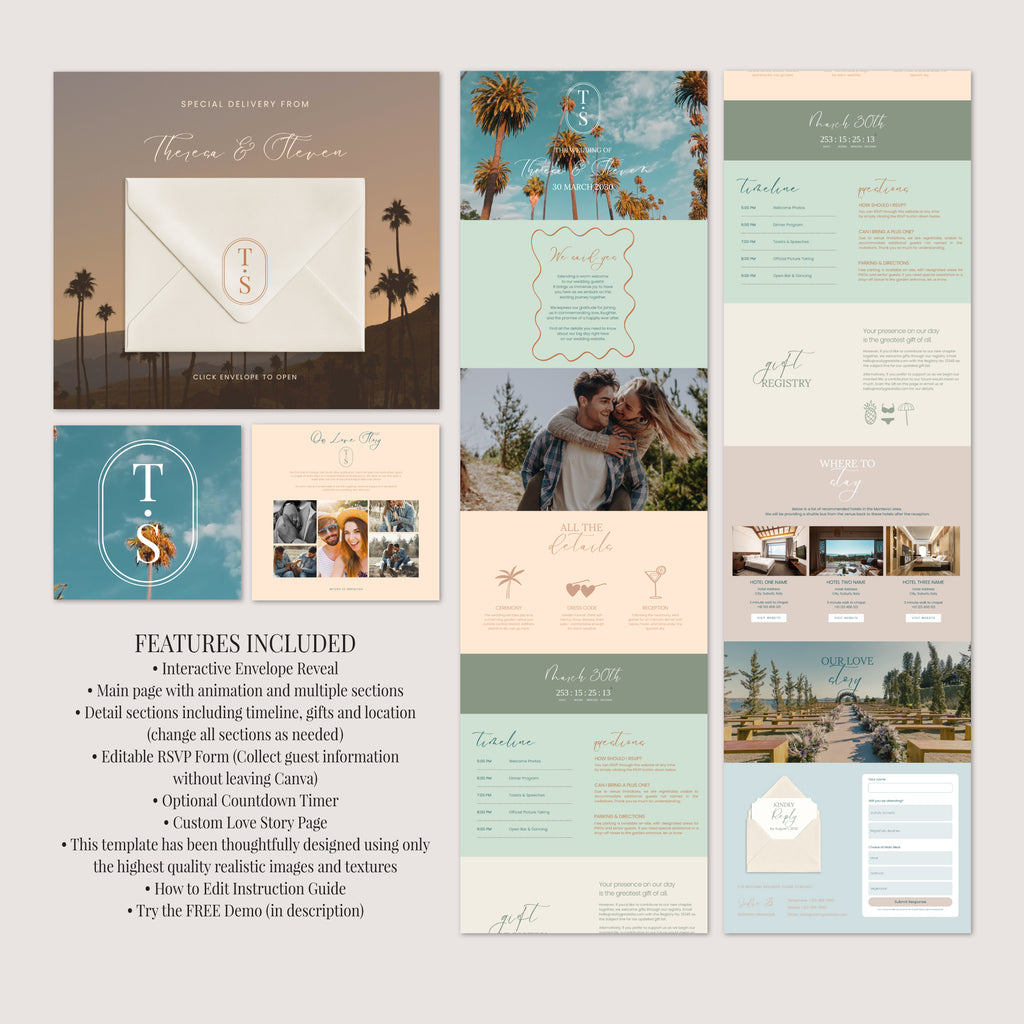 Palm Springs Wedding Website with RSVP