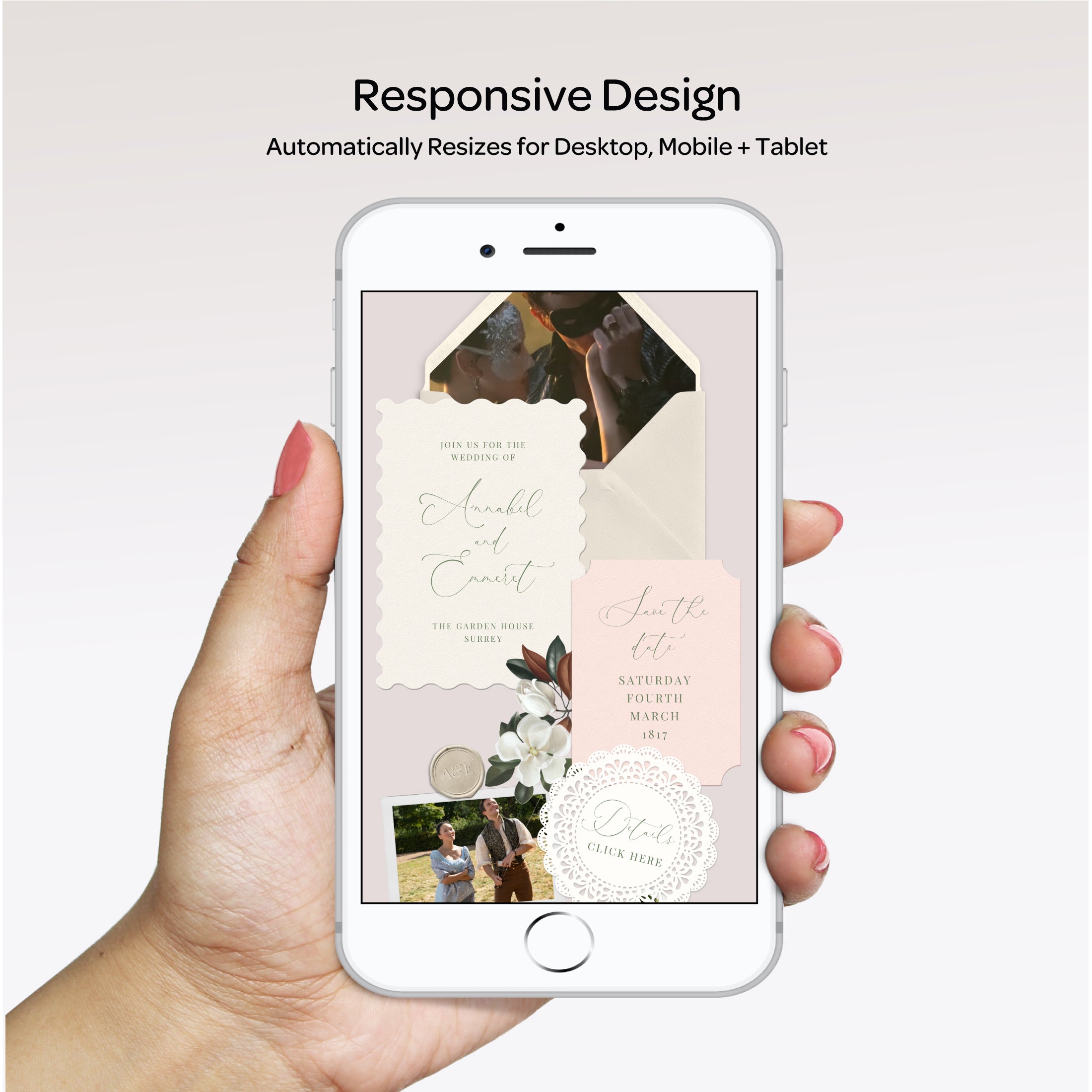 Magnolia Floral Wedding Website with RSVP