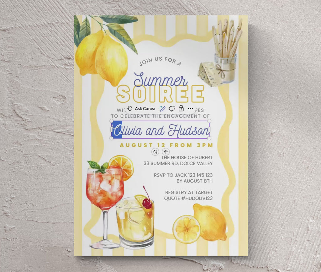 Summer Soiree Engagement Invitations - Illustrated Whimsical Summer