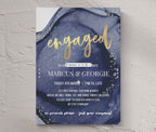 Gold + Navy Engagement Invitations - Golden Luxe Engaged