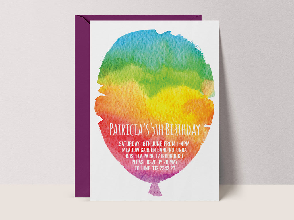 Rainbow Paints Birthday Invitation
