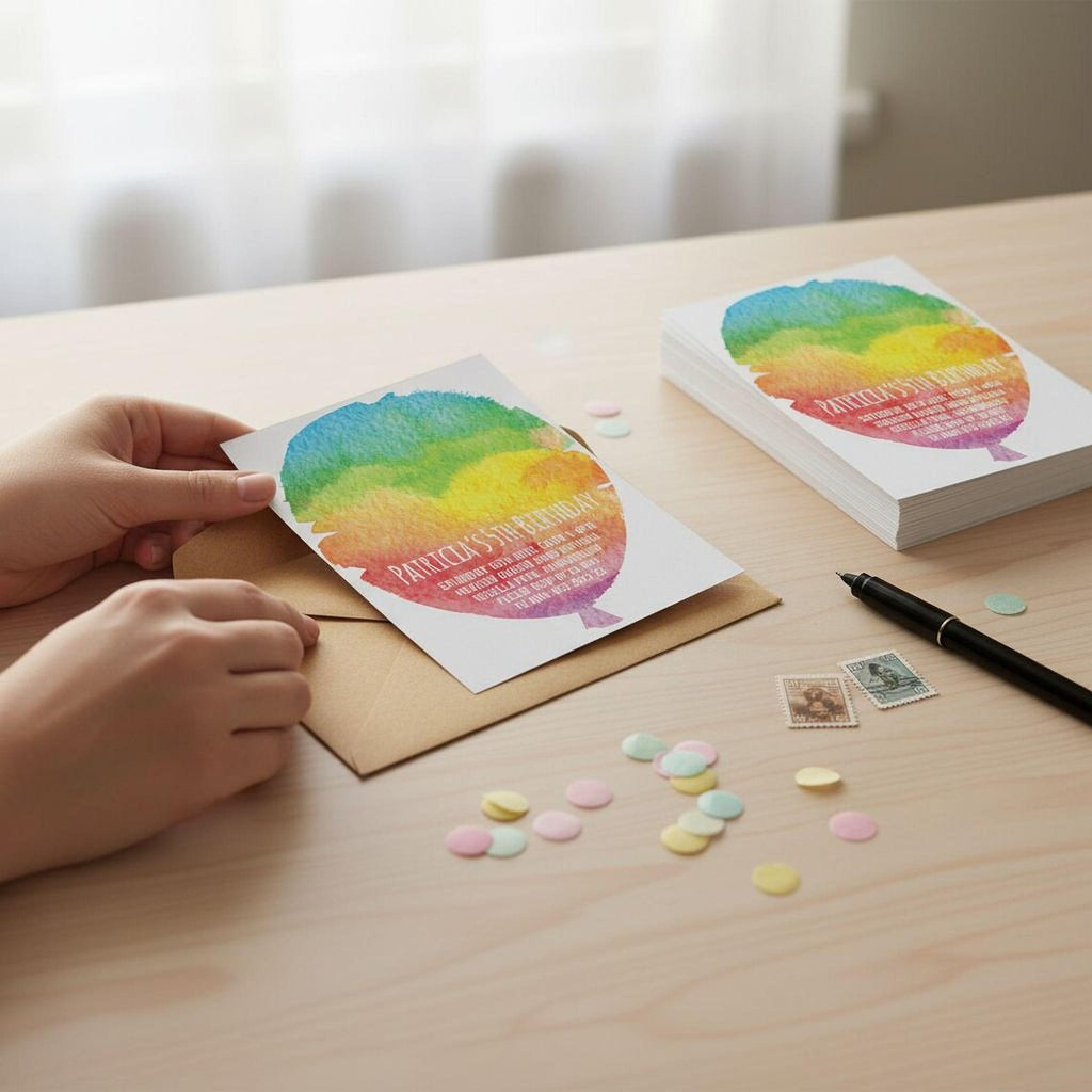 Rainbow Paints Birthday Invitation