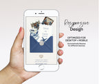 Modern Blue Beach Save the Date Website