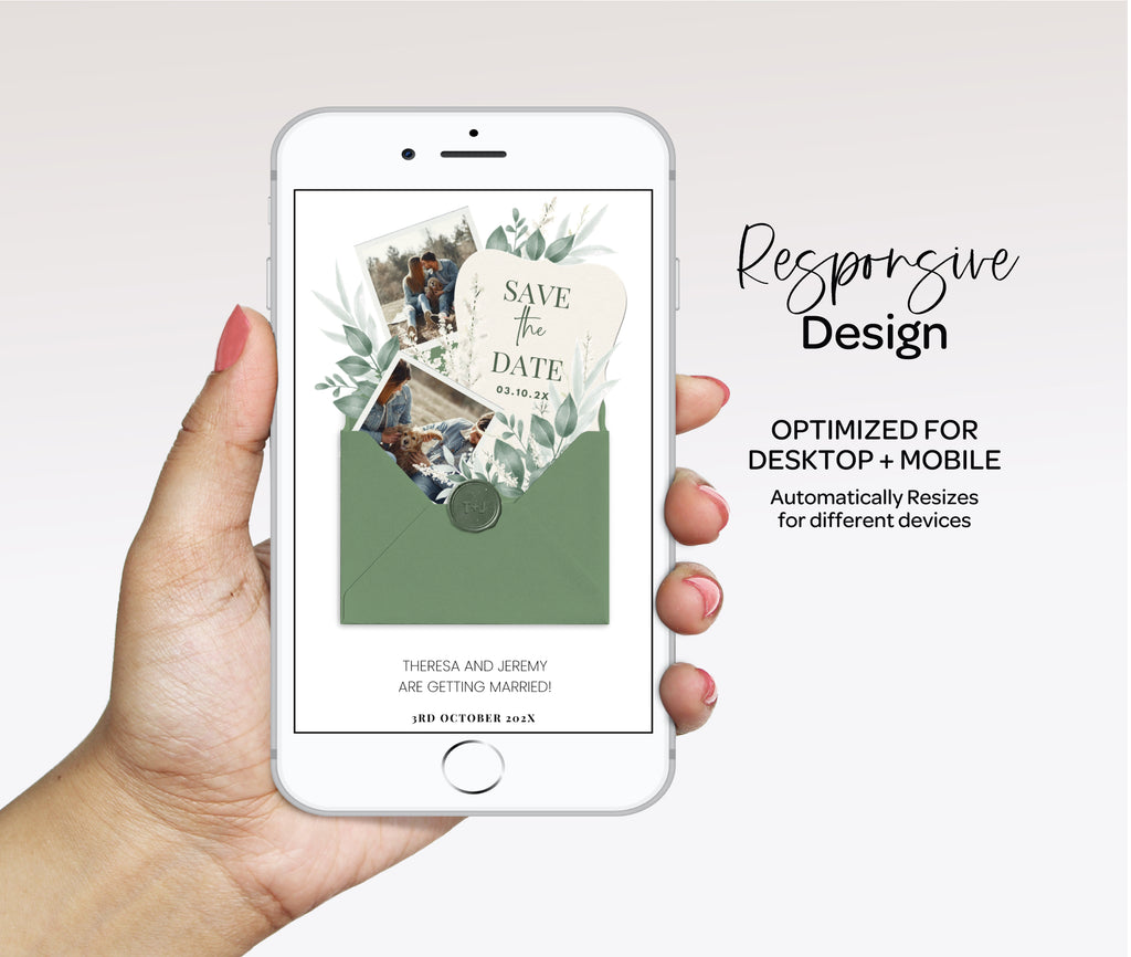 Greenery Save the Date Website