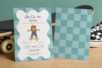 Capybara Skateboarding Invitation - Boys Retro