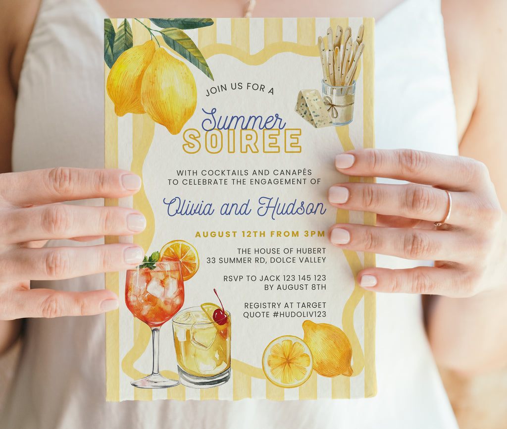 Summer Soiree Engagement Invitations - Illustrated Whimsical Summer