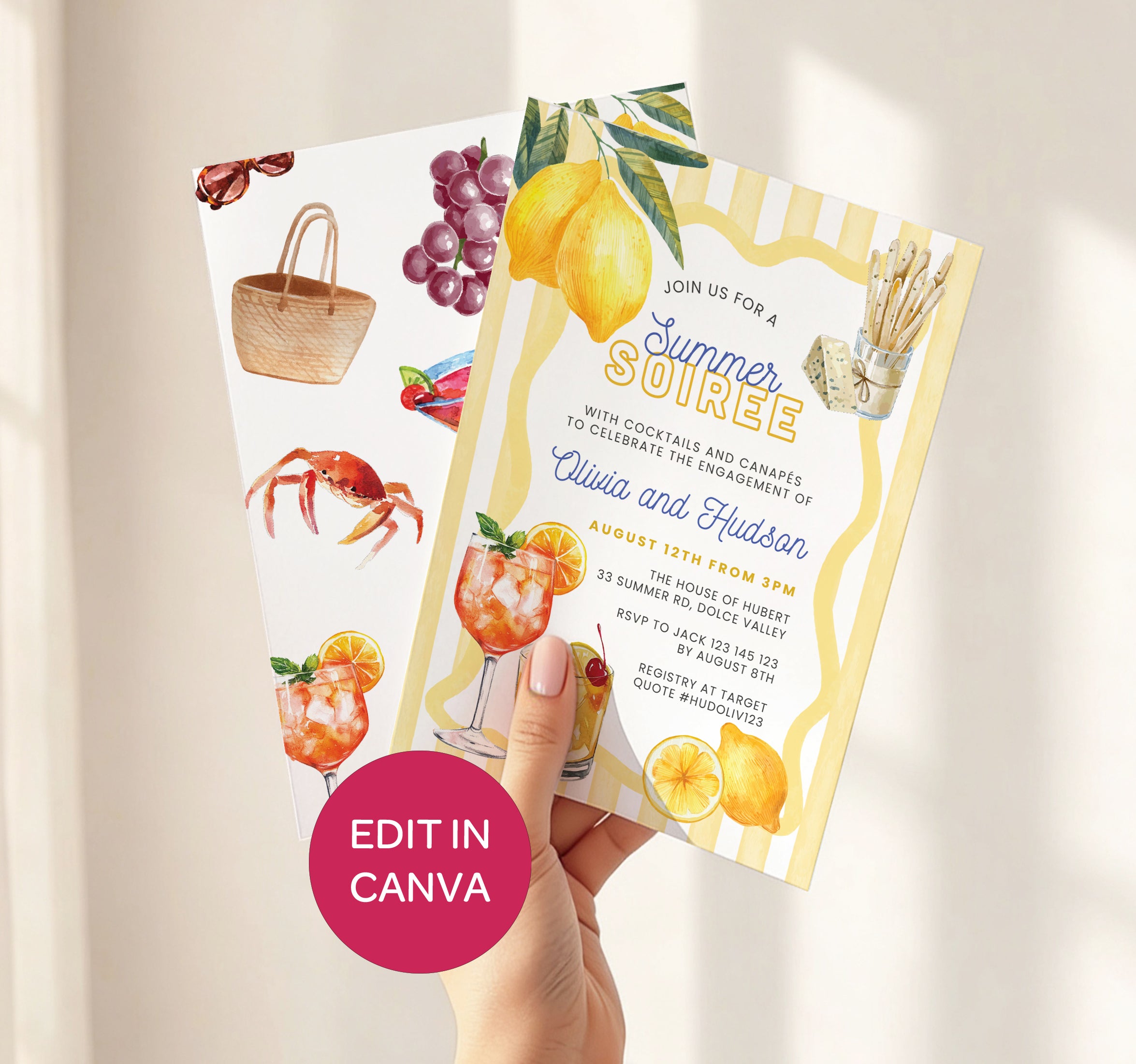 Summer Soiree Engagement Invitations - Illustrated Whimsical Summer