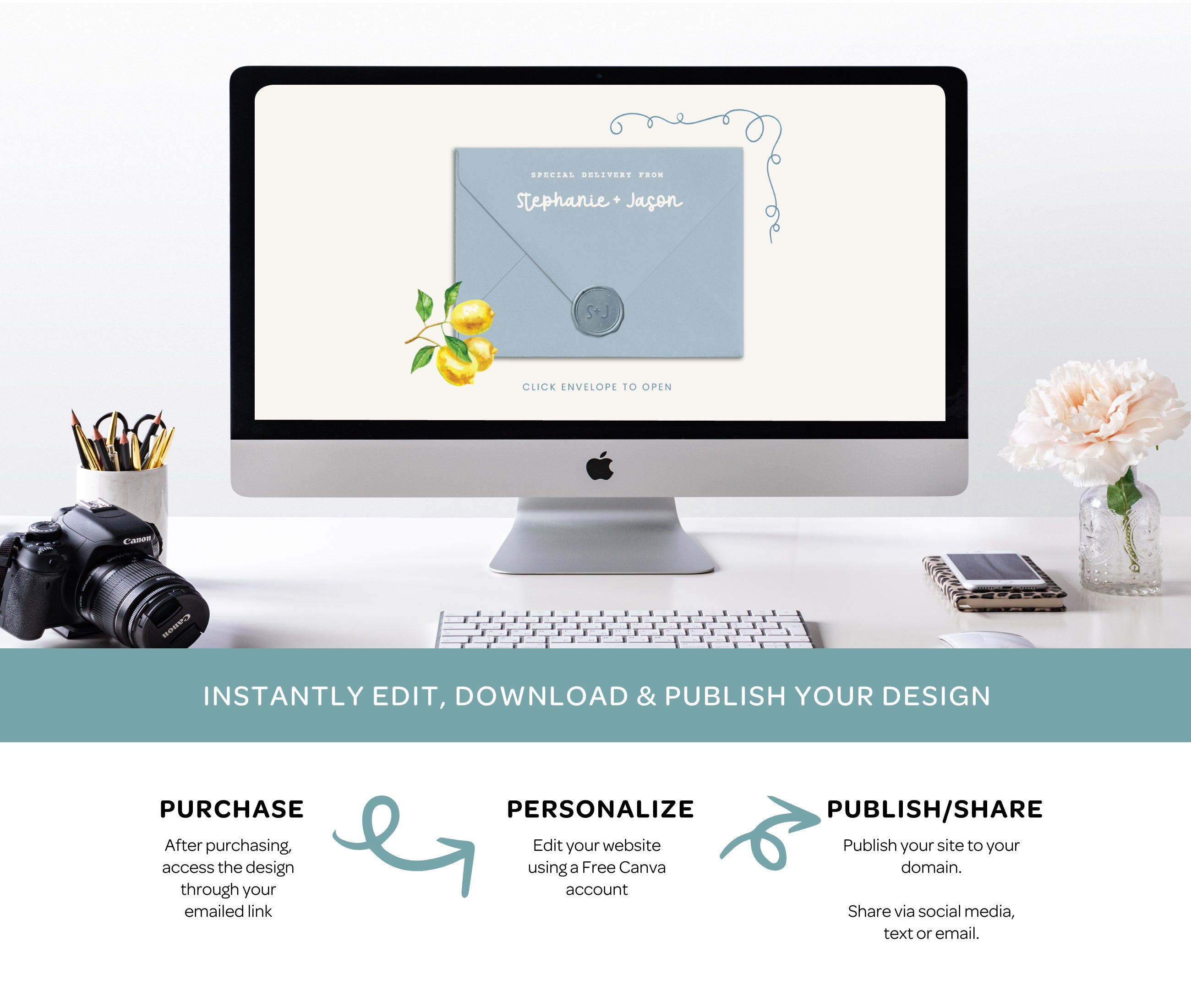 Wedding Website with RSVP - White Lotus