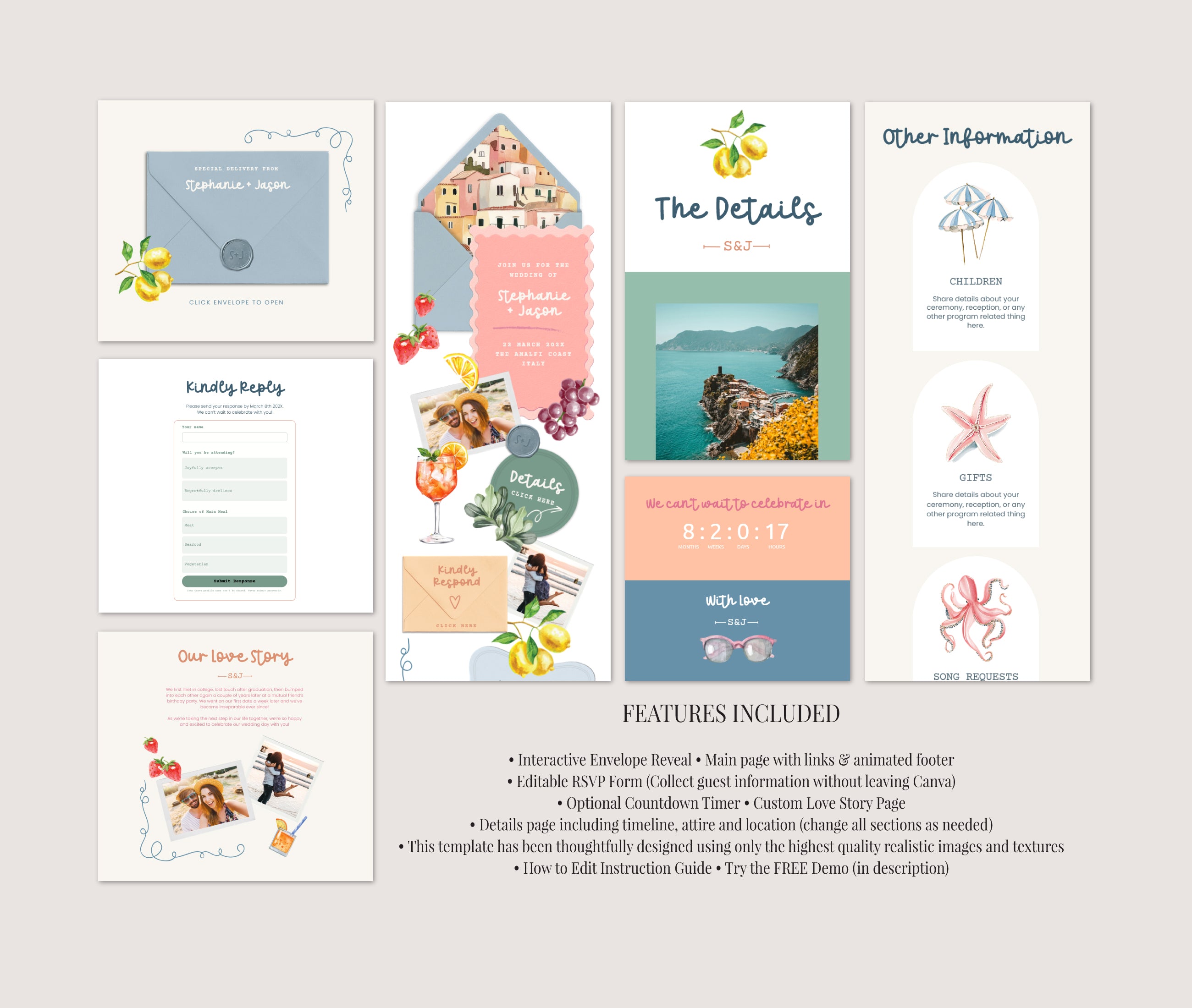 Wedding Website with RSVP - White Lotus