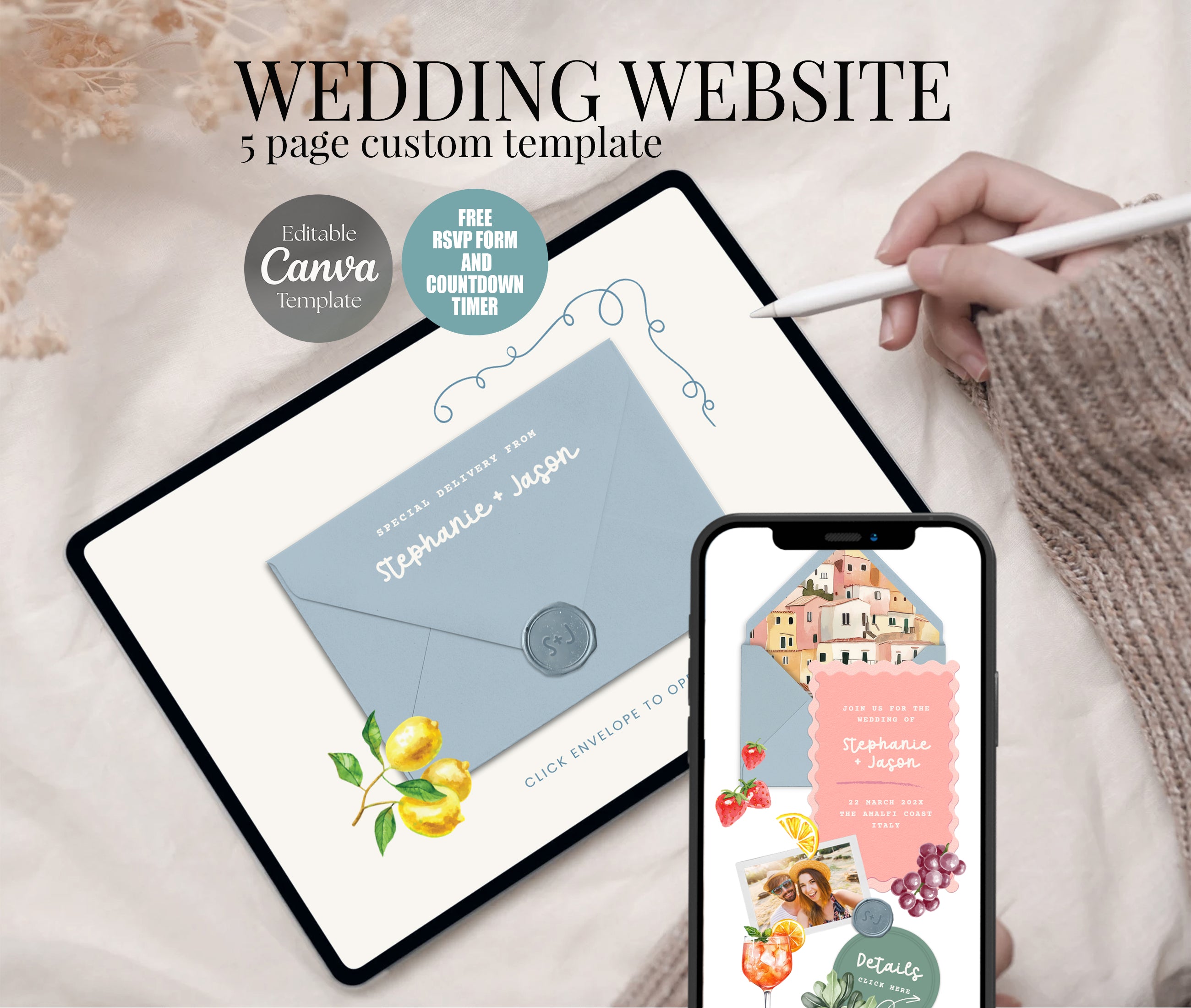 Wedding Website with RSVP - White Lotus