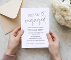 Minimalist Engagement Invitations - We're Engaged Heart