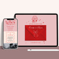 Whimsical Wedding Website with RSVP : Pink + Red